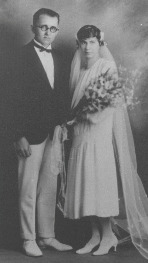 Early twentieth-century photo of a newly married man and woman